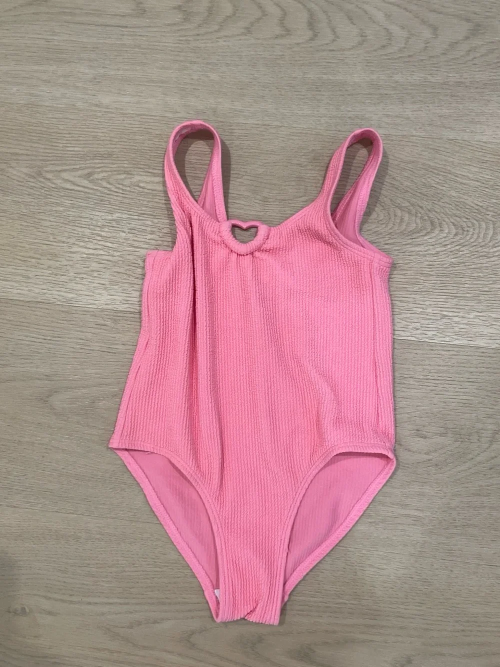 Zara Pink Ribbed Heart-Detail One-Piece Swim